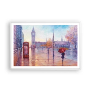 Affisch i vit ram - Höstdag i London - 91x61 cm