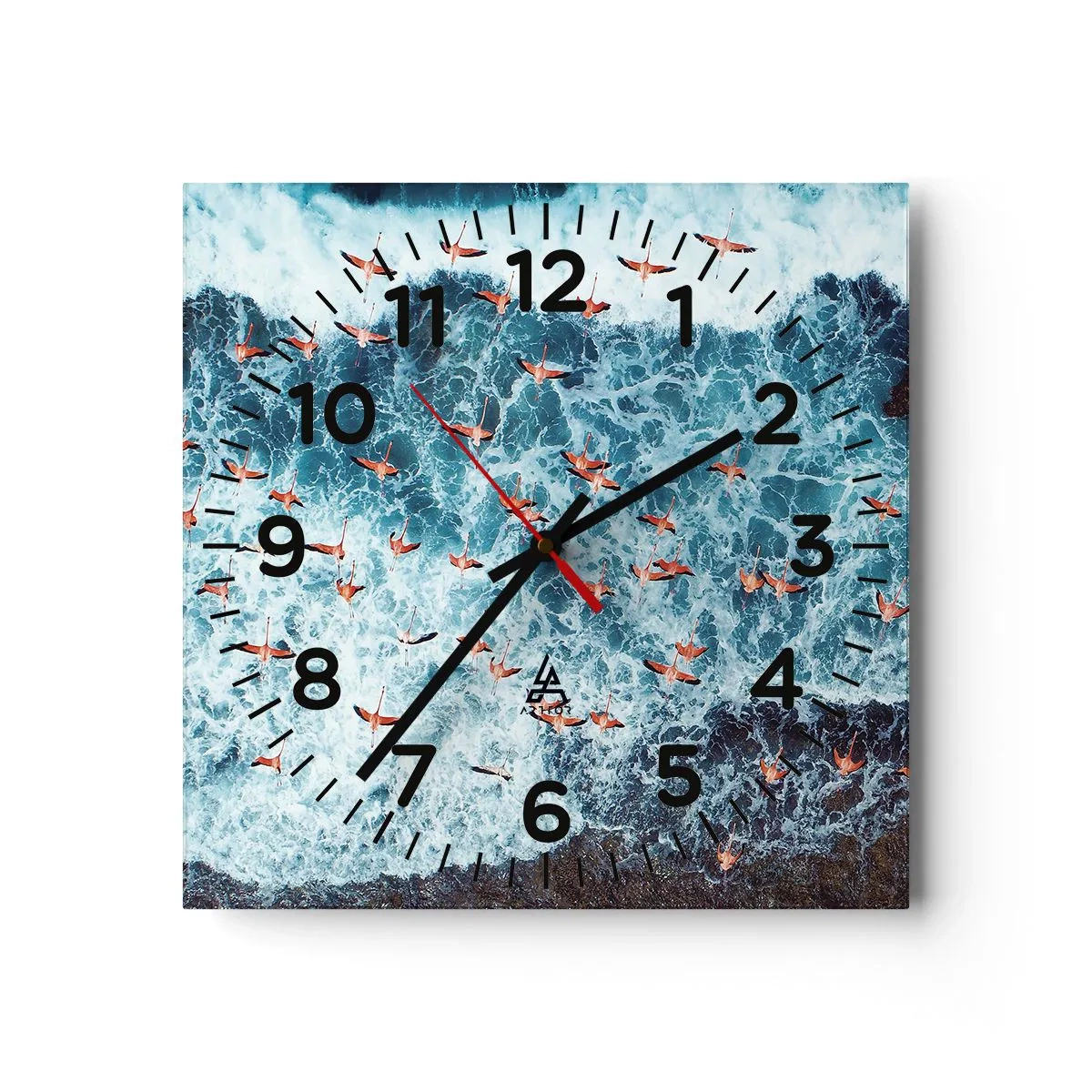 Väggklocka - Klocka på glas - Kustparad - 30x30 cm