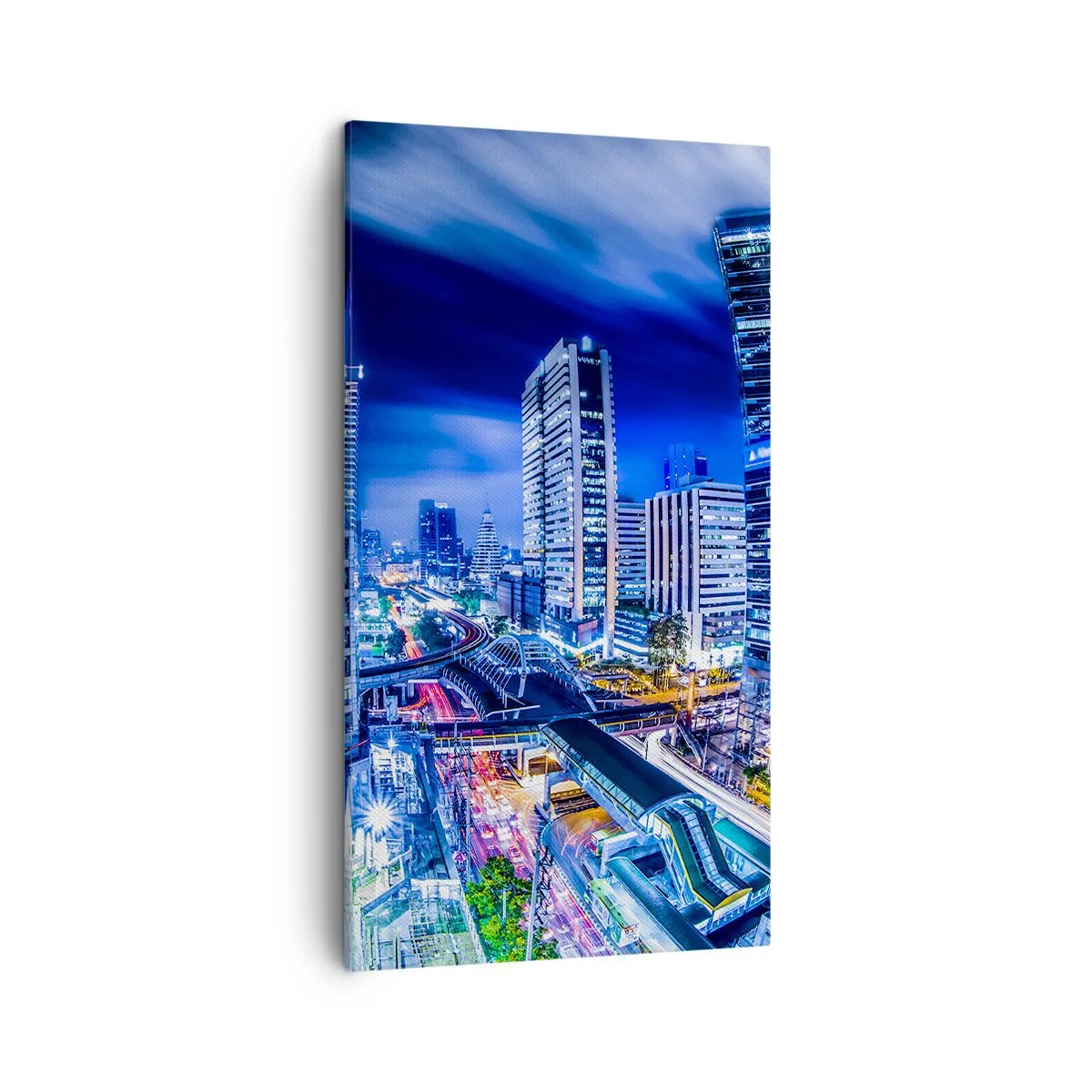 Canvastavla - Bild på duk - Stadens nattrytmer - 45x80 cm
