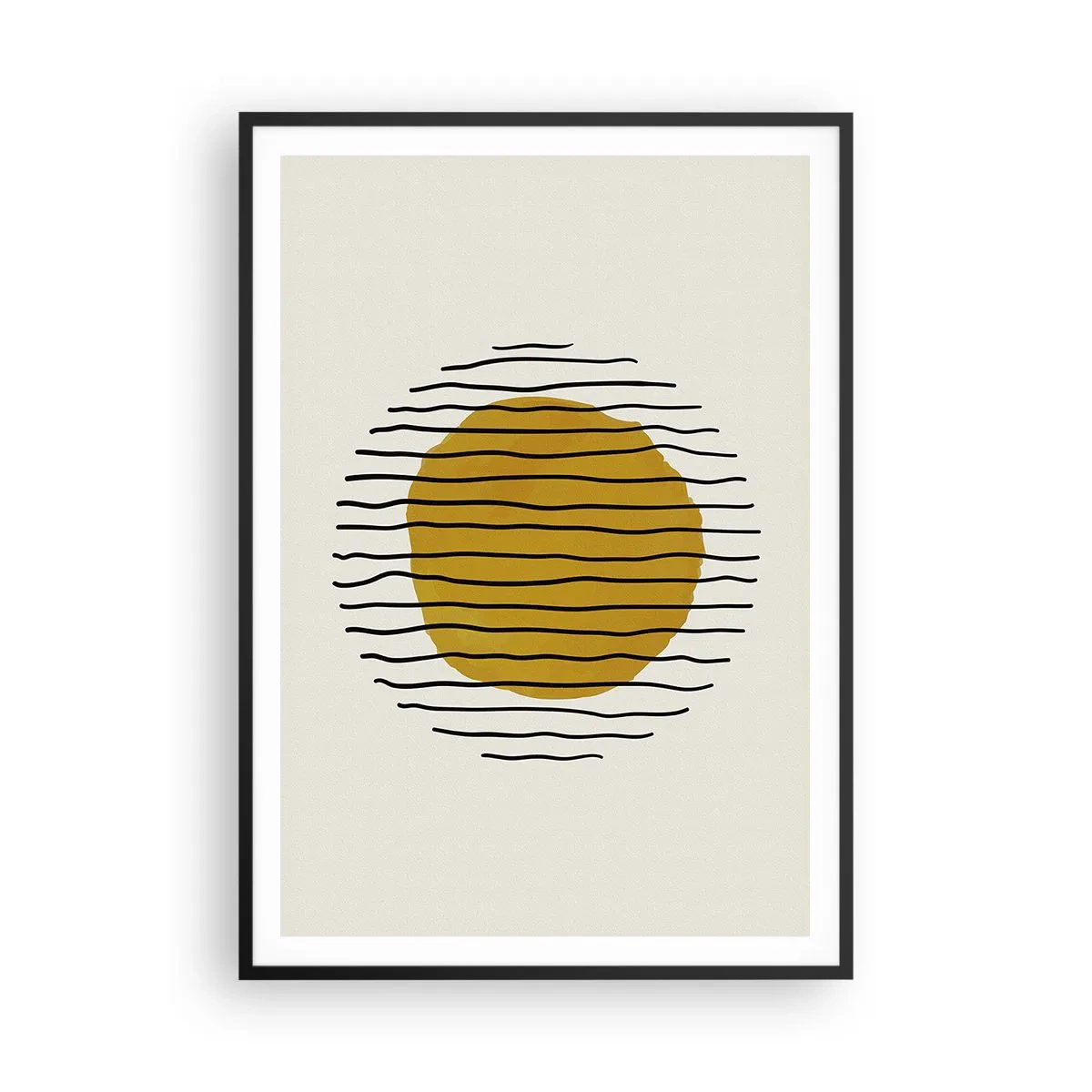 Affisch i svart ram - Abstraktion som darrar av glöd - 70x100 cm