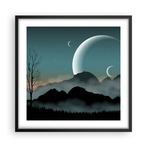 Affisch i svart ram - Stjärniga nattens karneval - 50x50 cm