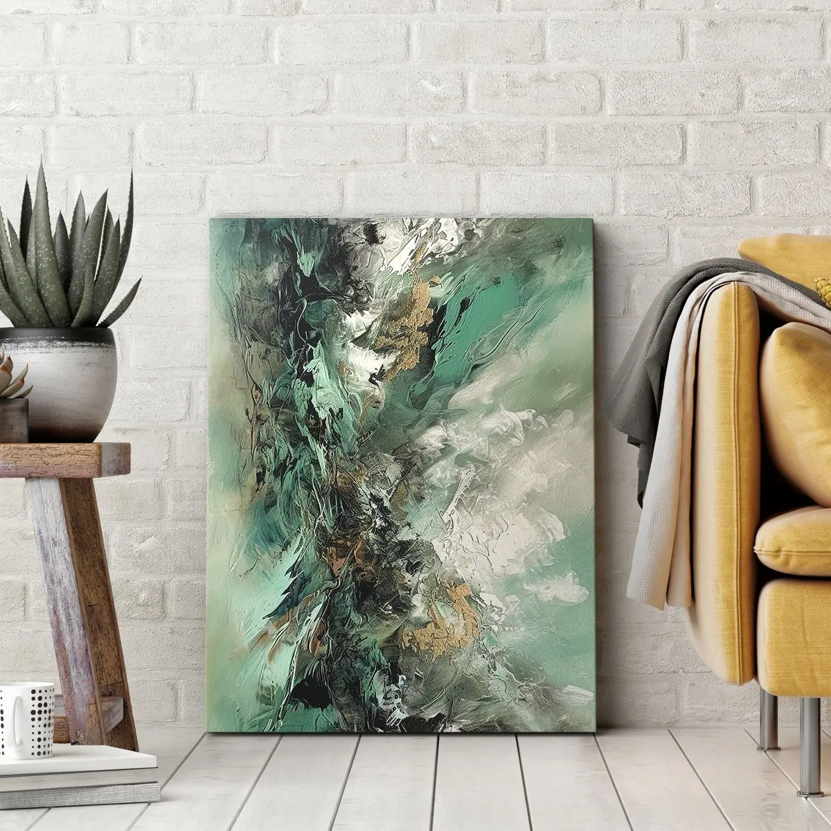 Canvastavla - Bild på duk - Smaragdsvart bränna - 45x80 cm