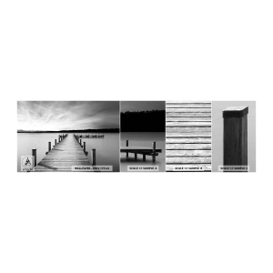 Fototapet Prov Standard Eco - Vattnet - lugnet - Landskap, Sjö, Träbro - 100x30 cm