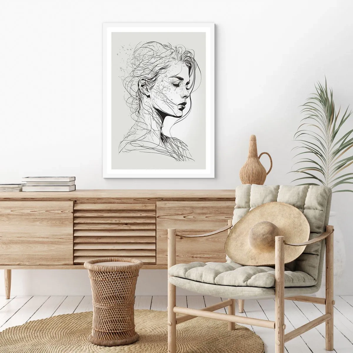 Affisch i vit ram - Porträtt i drömmar - 61x91 cm