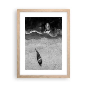 Affisch i ram av ljusek - Fortfarande på stranden... - 30x40 cm
