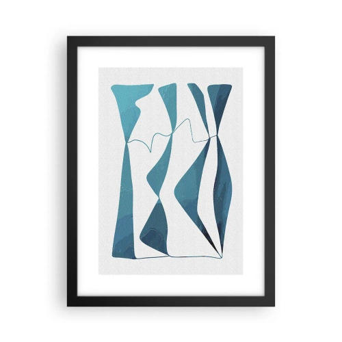 Affisch i svart ram - Abstraktion: en turkos förening - 30x40 cm