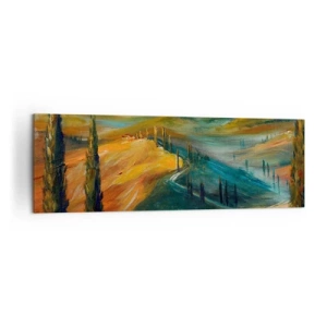Canvastavla - Bild på duk - Toskanskt landskap - 160x50 cm