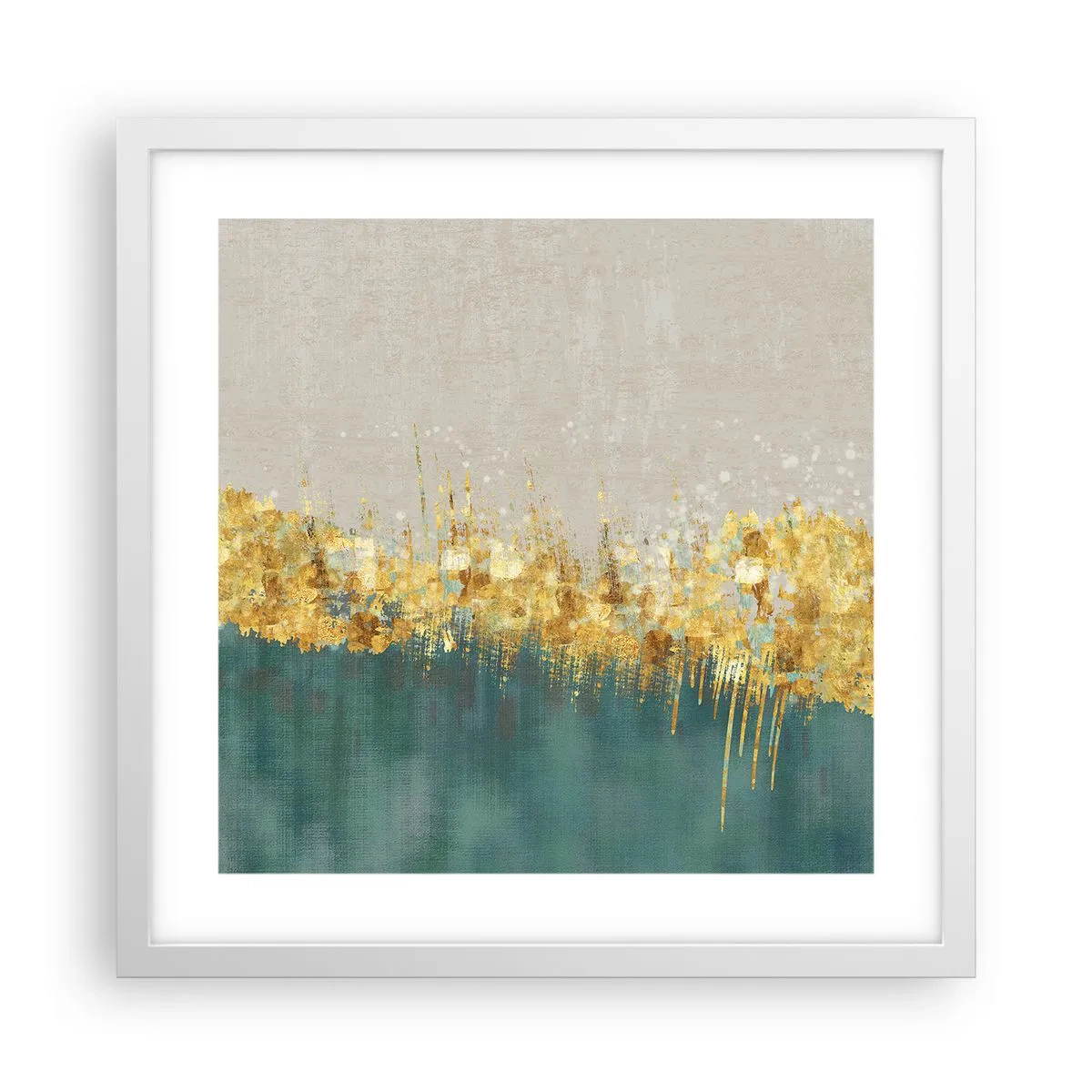 Affisch i vit ram - Den gyllene gränsen - 40x40 cm