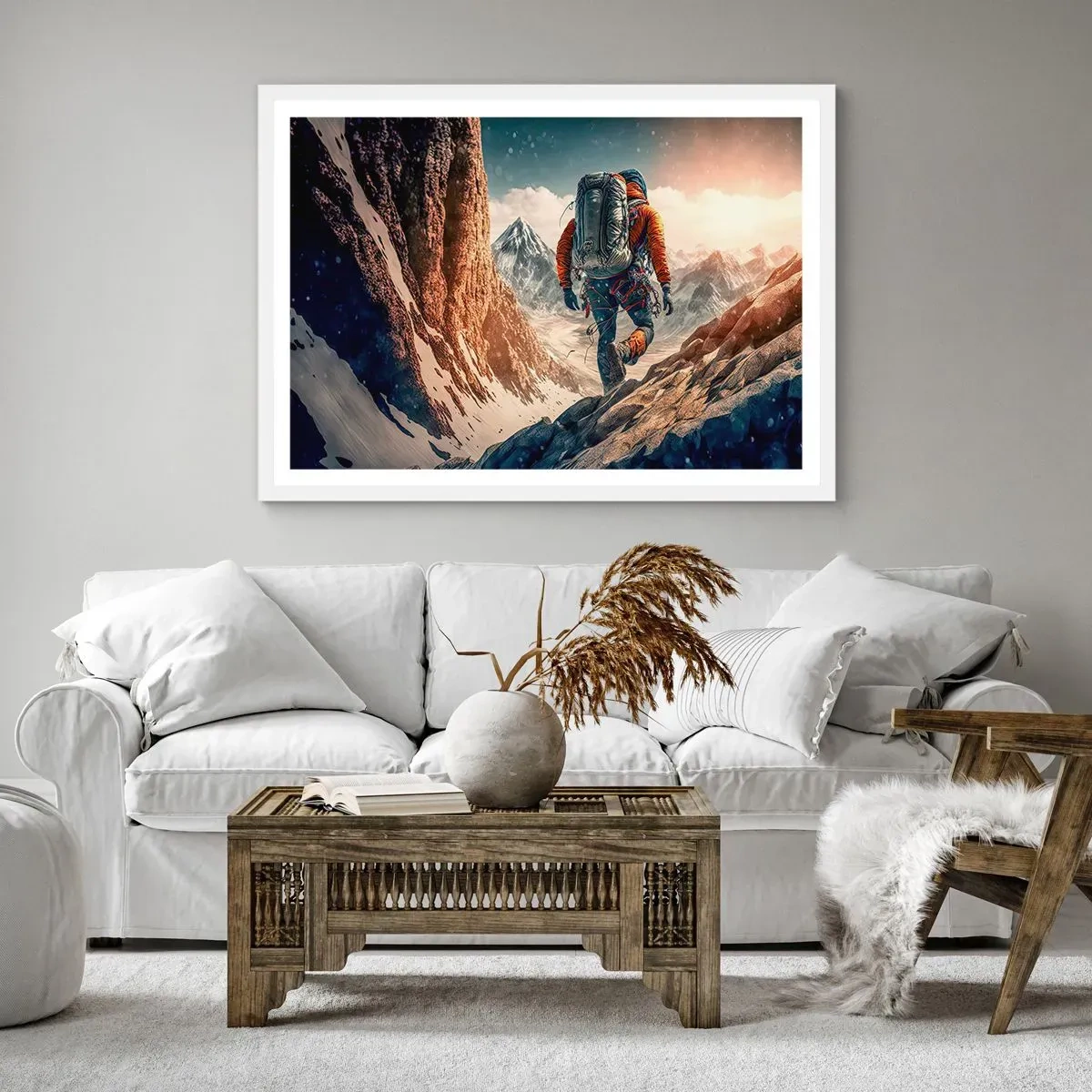 Affisch i vit ram - Ensam krigare - 70x50 cm