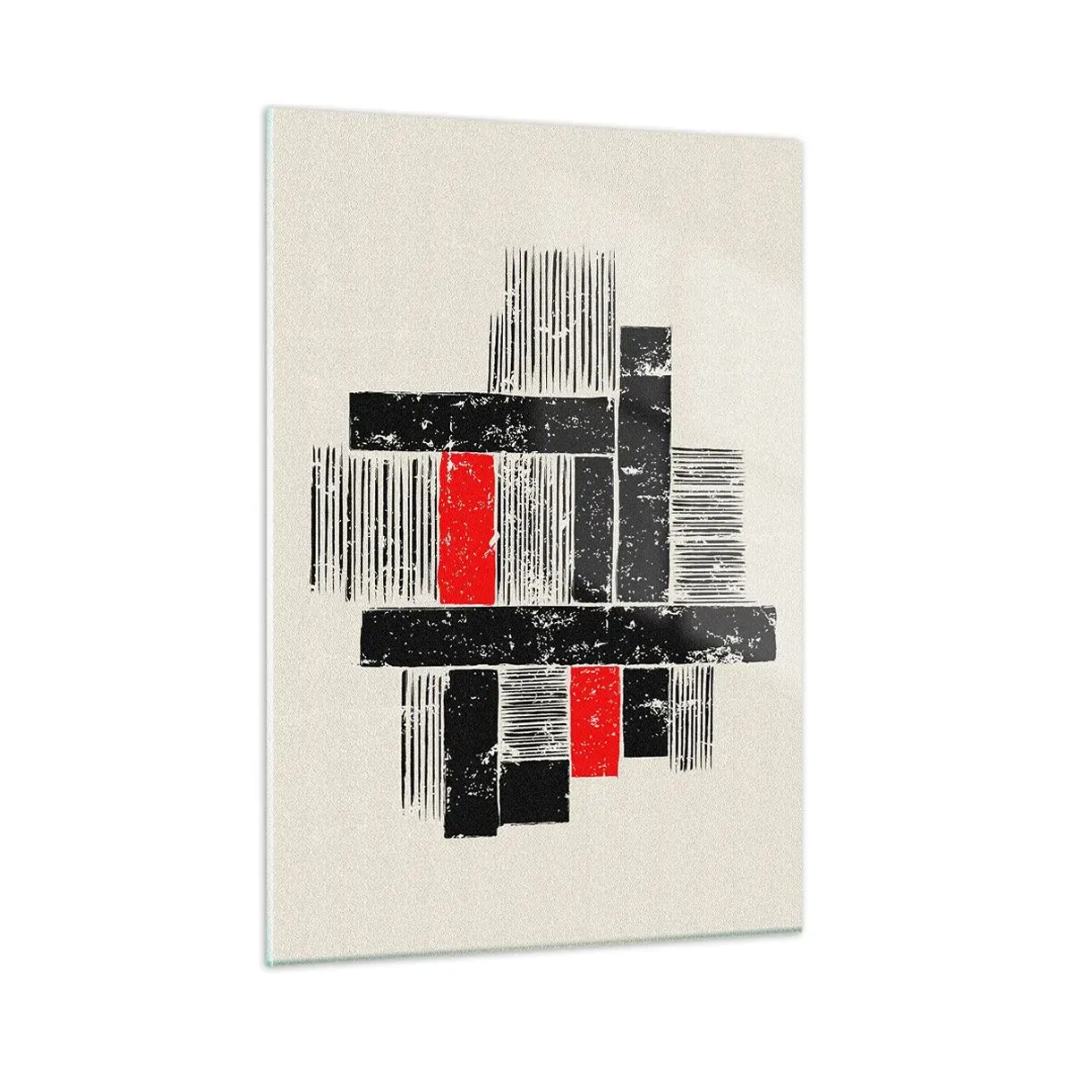 Glastavla - Bild på glas - Rött och svart - 50x70 cm