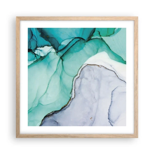 Affisch i ram av ljusek - En studie i turkos - 50x50 cm