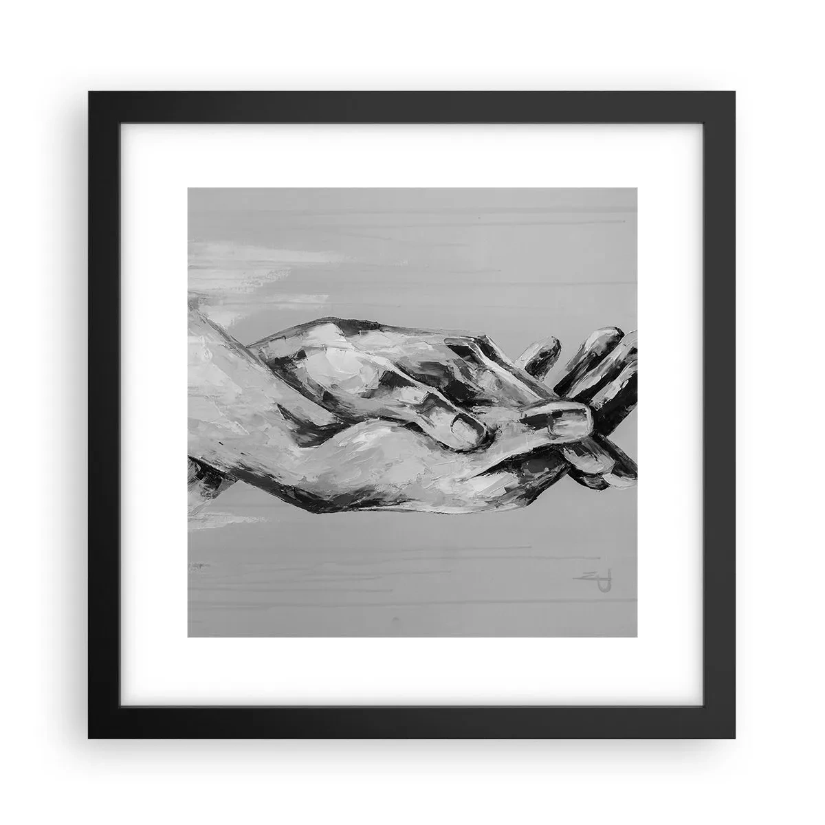 Affisch i svart ram - Början... - 30x30 cm