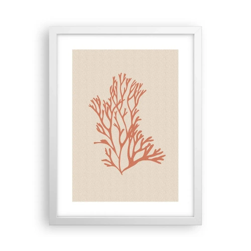 Affisch i vit ram - Filigran av korall - 30x40 cm