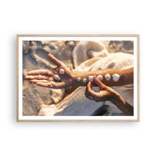 Affisch i ram av ljusek - Skönhet inom handens räckvidd - 100x70 cm