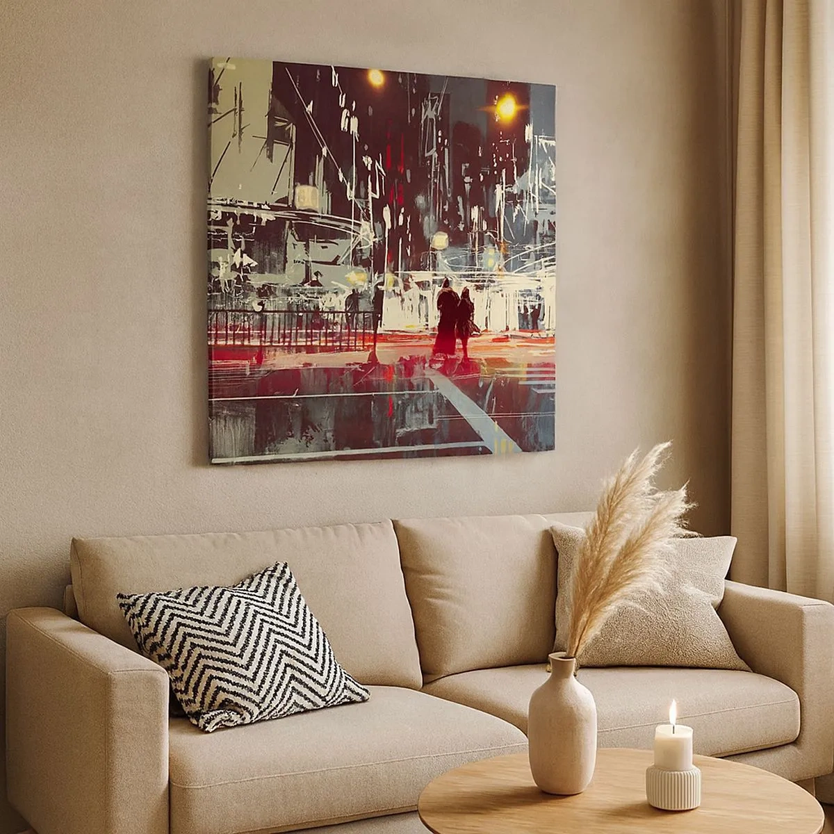 Canvastavla - Bild på duk - Storstads passage - 30x30 cm