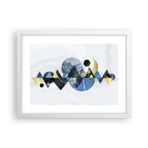 Affisch i vit ram - Geometriskt landskap - 40x30 cm