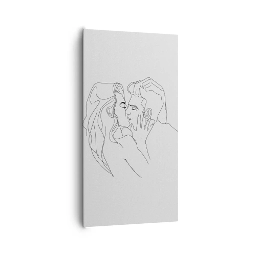 Canvastavla - Bild på duk - Med samma streck - 65x120 cm