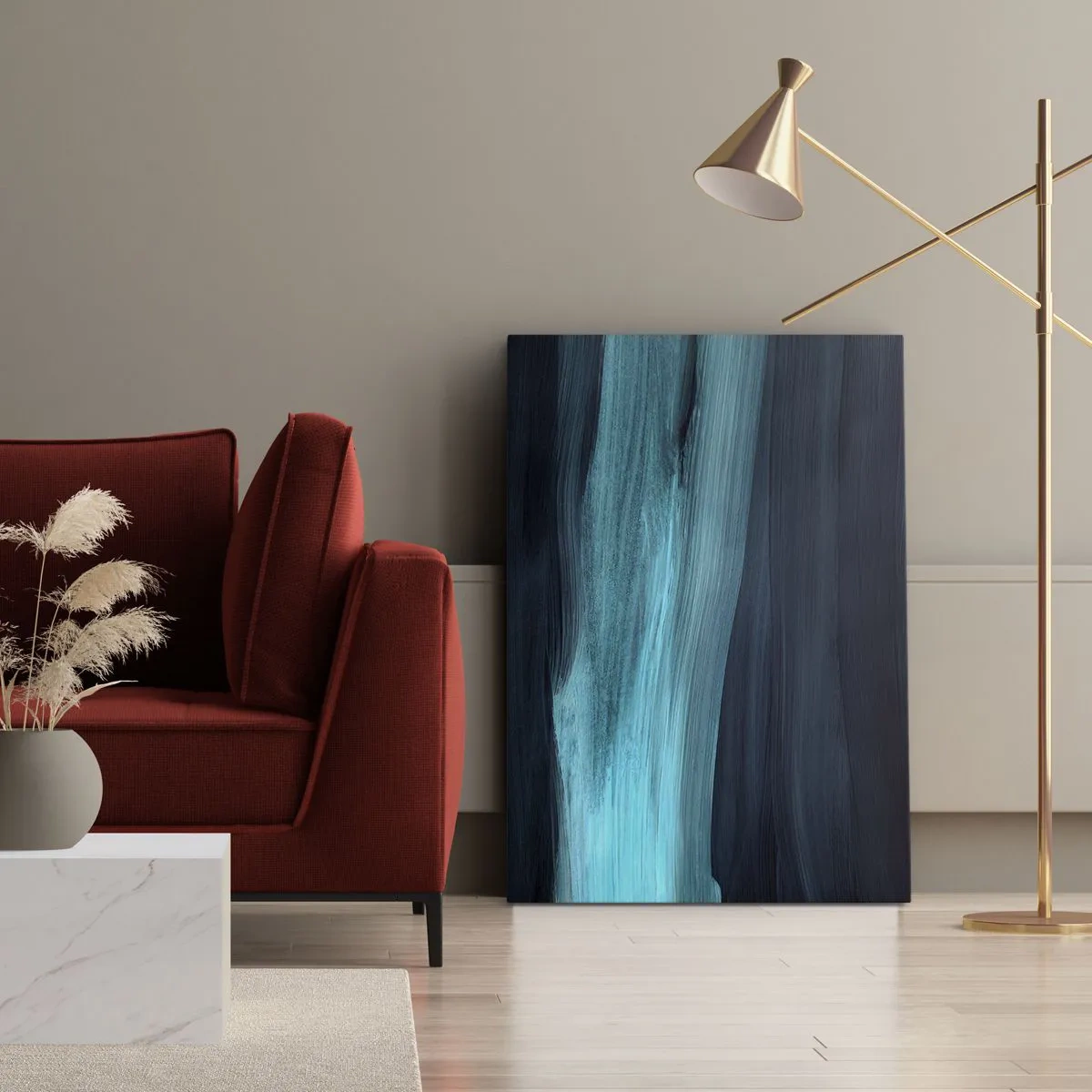 Canvastavla - Bild på duk - Flyt med strömmen - 45x80 cm