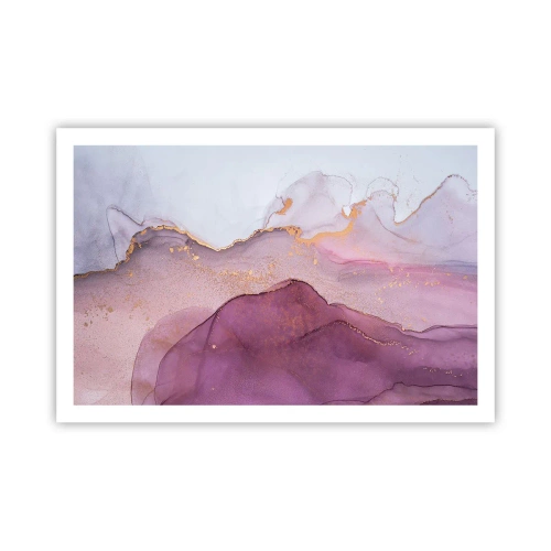 Affisch - Lila och violett vågor - 91x61 cm
