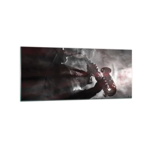 Glastavla - Bild på glas - I jazzens ångor - 120x50 cm