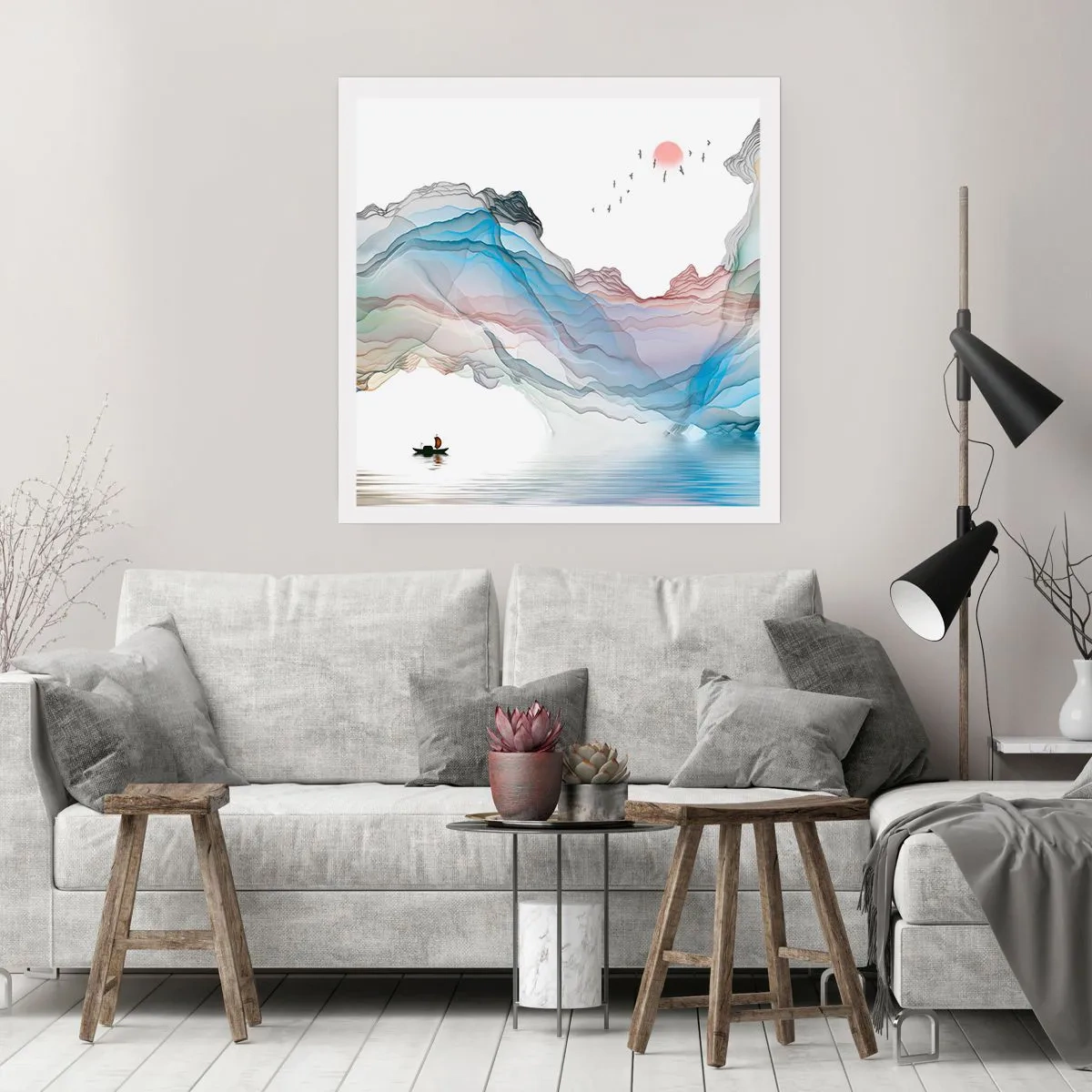 Affisch - Mot kristallfjäll - 40x40 cm