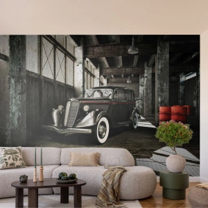 Fototapet Premium Sand - 30-talets tidlösa elegans. - Bil, Retro bil, Fabrikslager - 100x70 cm