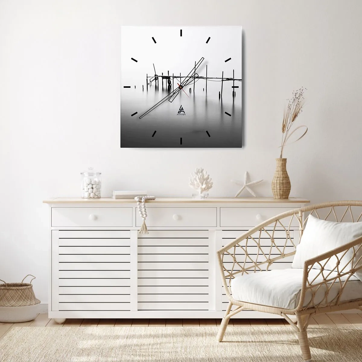 Väggklocka - Klocka på glas - Och om världen inte finns? - 40x40 cm