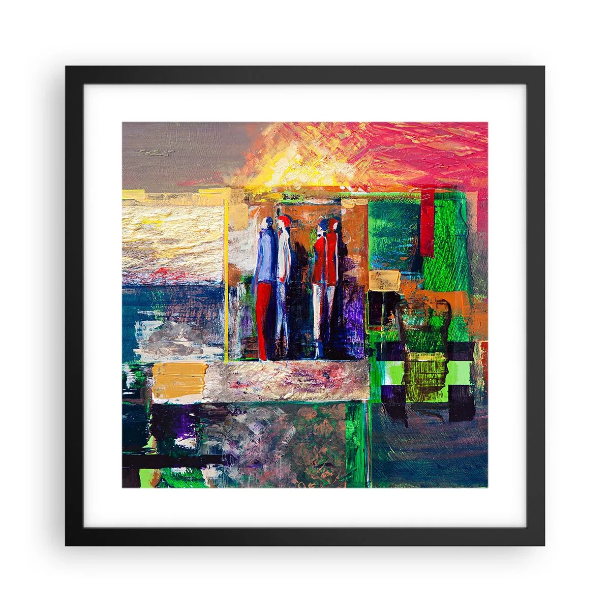 Affisch i svart ram - Relationer och emotioner - 40x40 cm