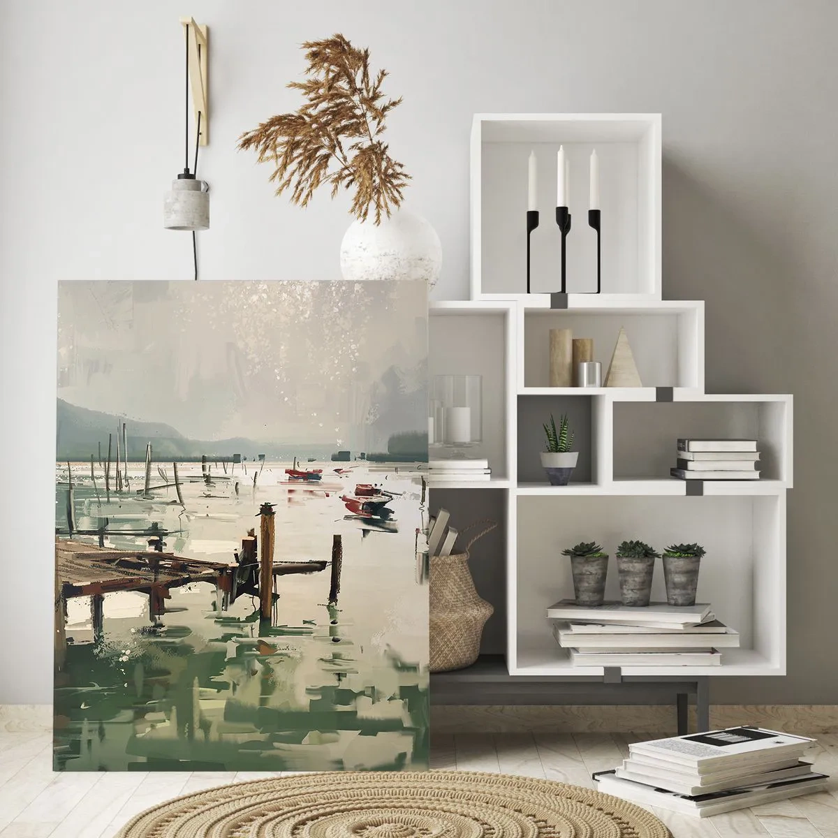 Glastavla - Bild på glas - Täckt med smält måne - 50x70 cm