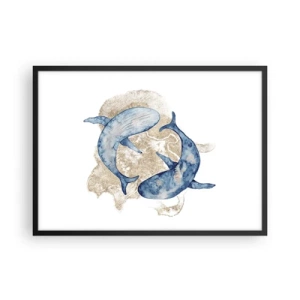 Affisch i svart ram - Vänskap eller kärlek? - 70x50 cm