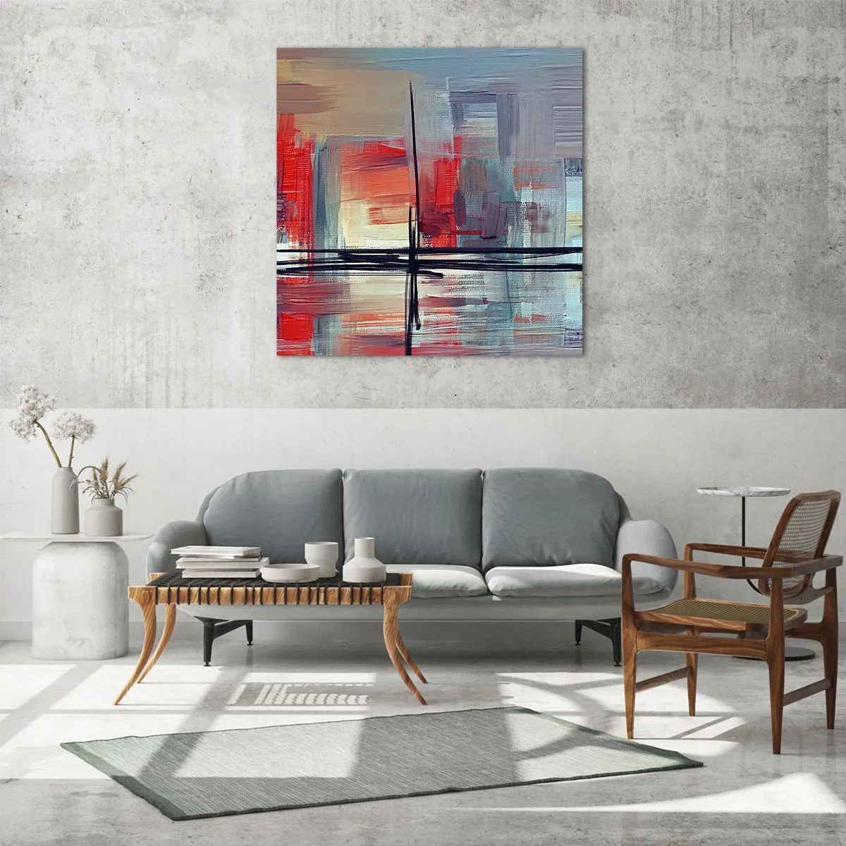 Glastavla - Bild på glas - Landskap i en okänd dimension - 60x60 cm