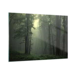 Glastavla - Bild på glas - Innan skogen vaknar - 100x70 cm