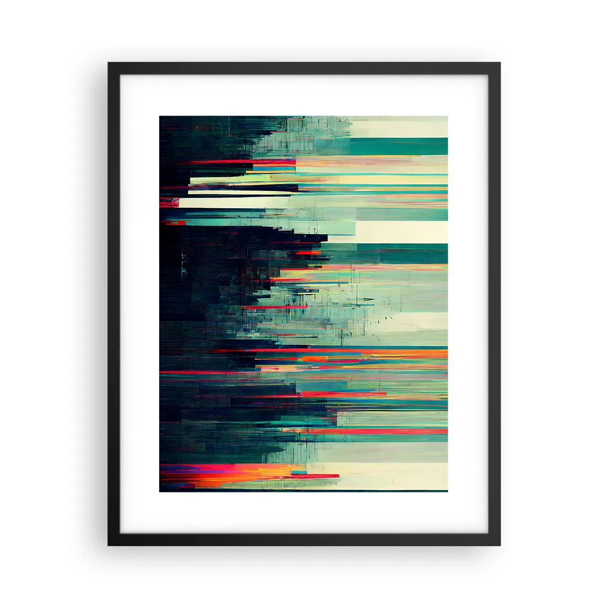 Affisch i svart ram - Futuristisk stad - 40x50 cm