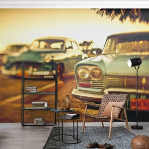 Självhäftande Fototapet Deluxe Sticker - Vi väntar och ser - Bil, Kuba, Bil - 500x350 cm