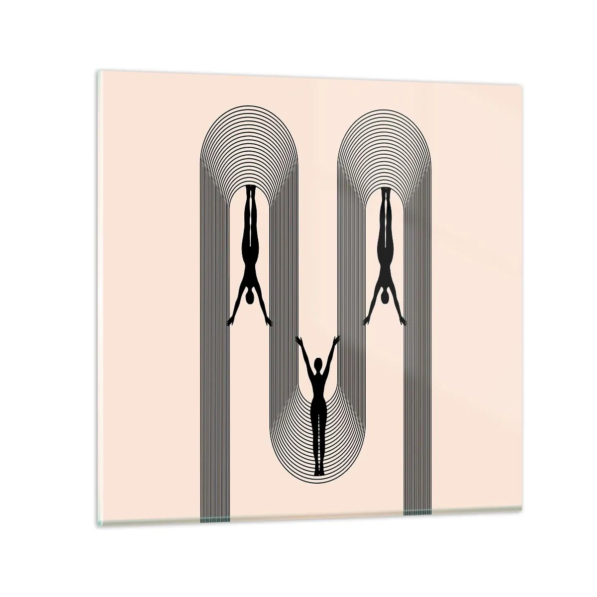 Glastavla - Bild på glas - Upp och ner - 60x60 cm