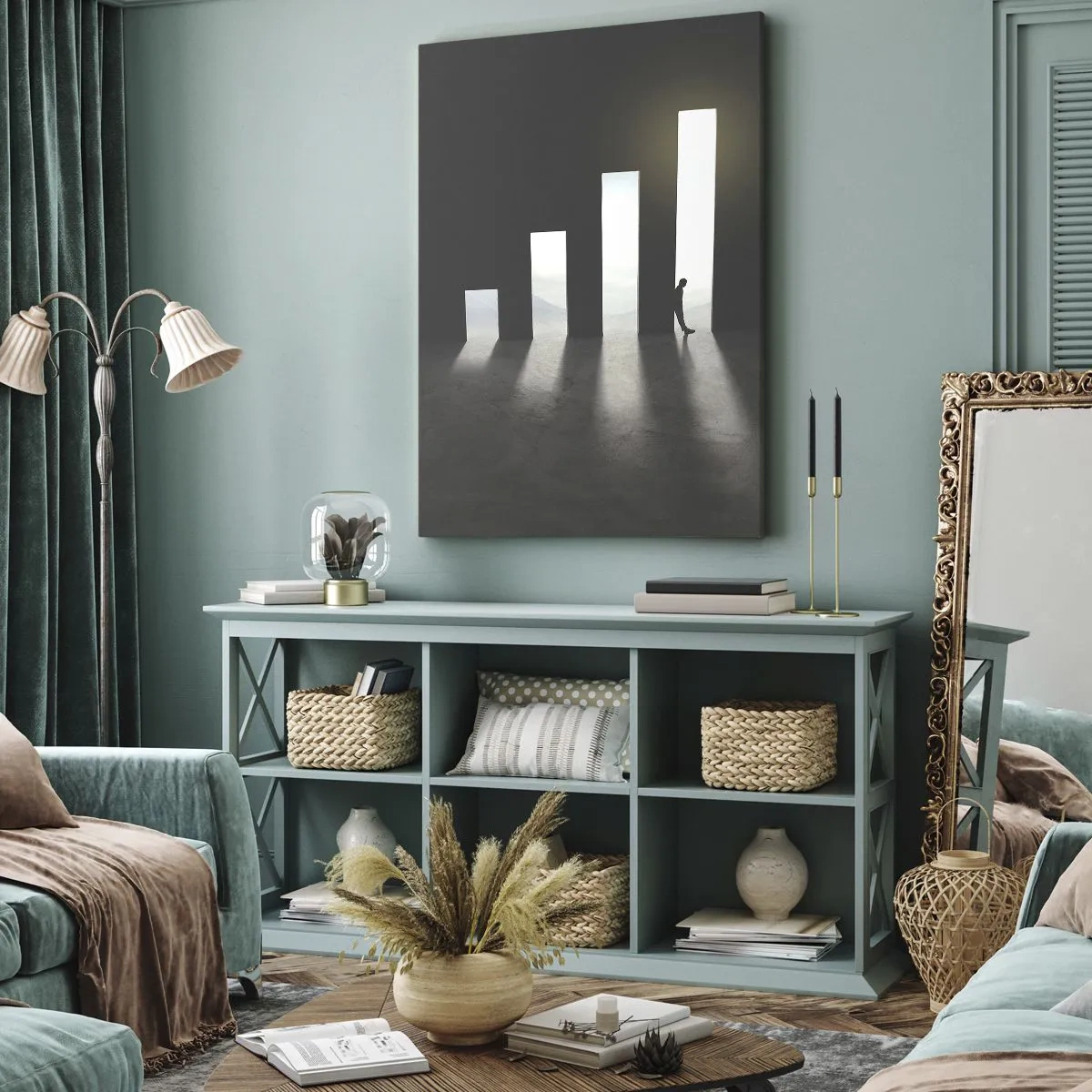 Canvastavla - Bild på duk - Framgång - ett intryck - 45x80 cm