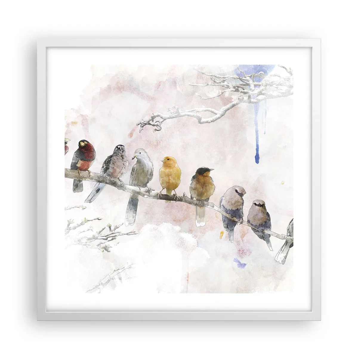 Affisch i vit ram - Bevingat möte - 50x50 cm