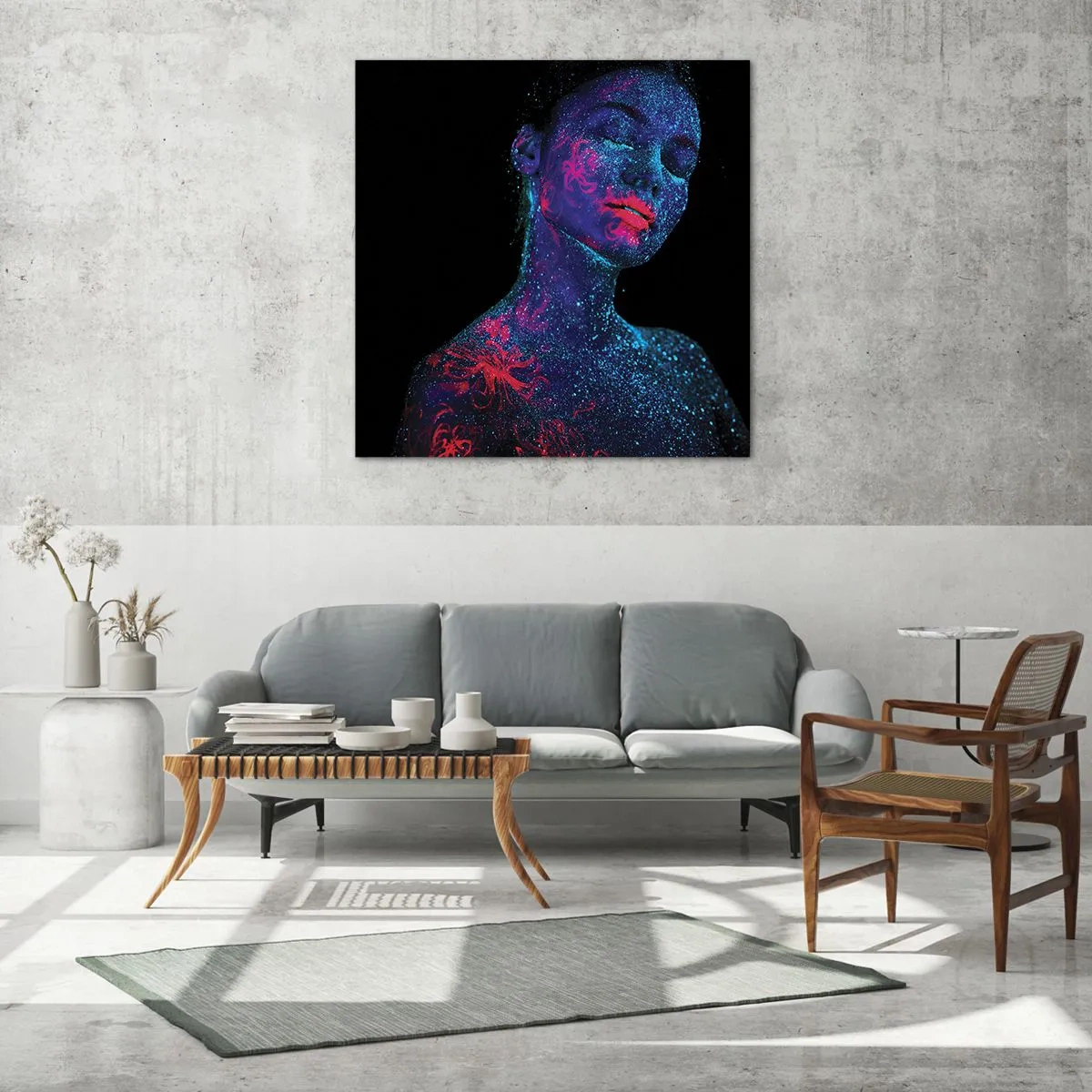 Glastavla - Bild på glas - I sjärndammet - 70x70 cm