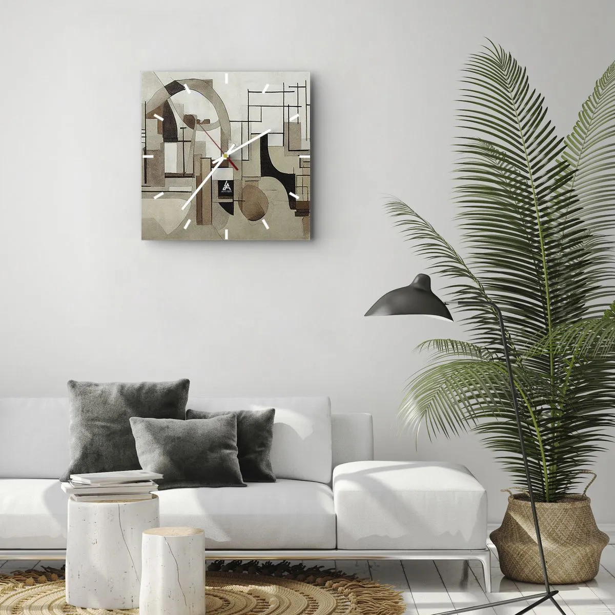 Väggklocka - Klocka på glas - Stadsbild 2.0 - 40x40 cm