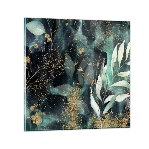 Glastavla - Bild på glas - Förtrollad trädgård - 30x30 cm