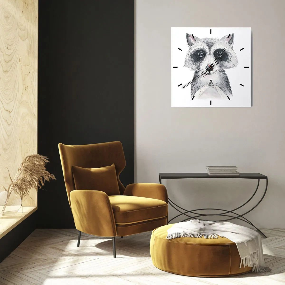 Väggklocka - Klocka på glas - En stund för känslor - 40x40 cm