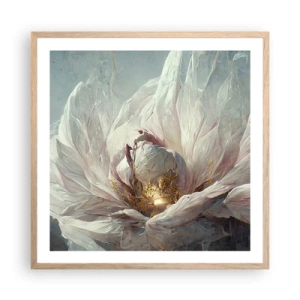 Affisch i ram av ljusek - Blommar en gång på hundra år - 60x60 cm