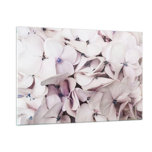 Glastavla - Bild på glas - I en flod av blommor - 120x80 cm