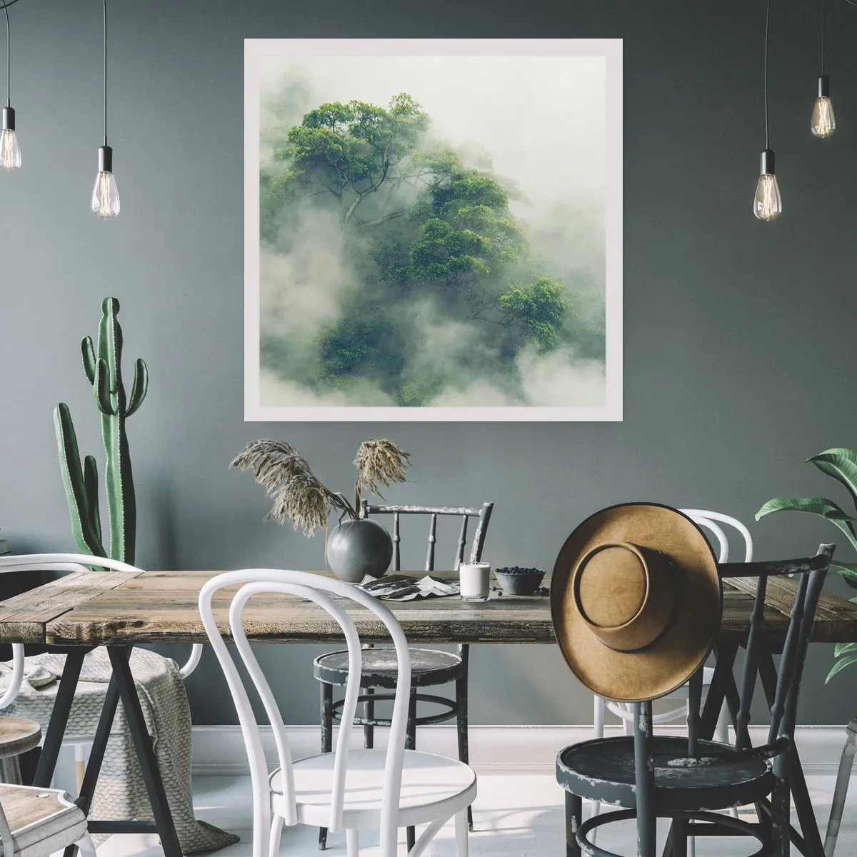 Affisch - Insvept i dimma - 50x50 cm