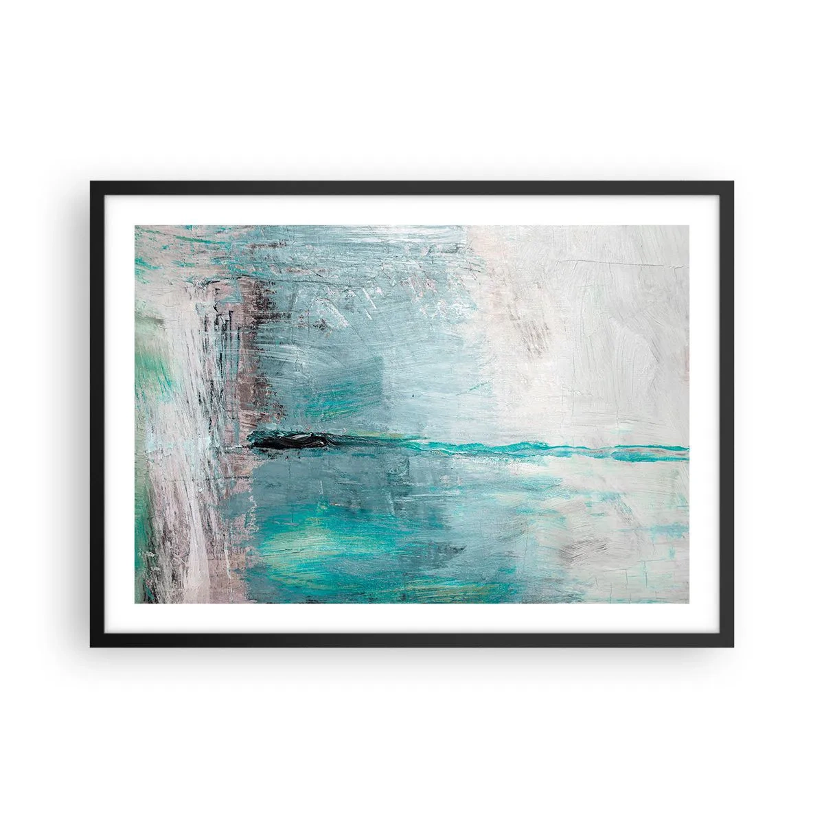 Affisch i svart ram - Horisontellt i blått - 70x50 cm