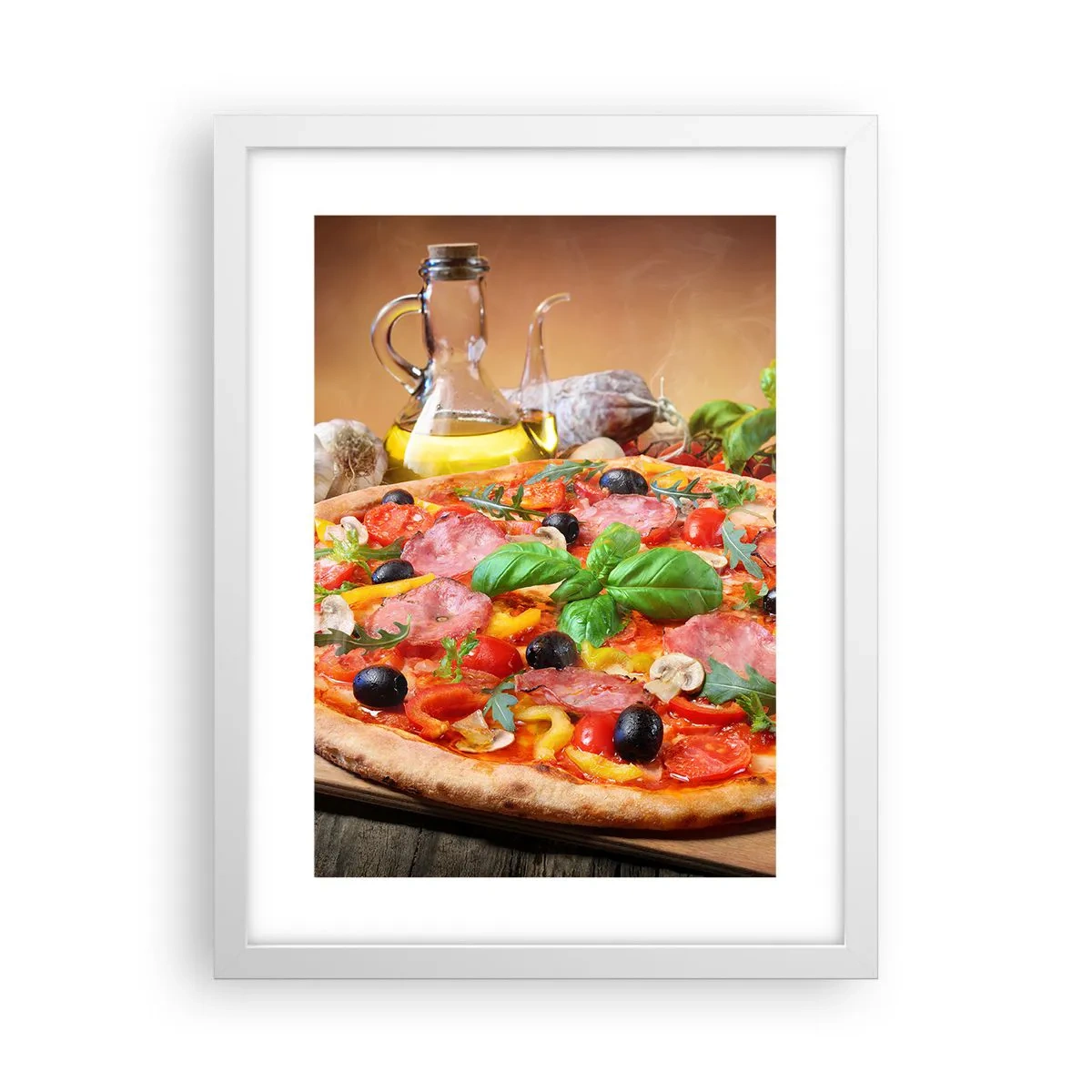 Affisch i vit ram - Med riktig italiensk smak - 30x40 cm