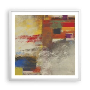 Affisch i vit ram - Färgernas geometri - 60x60 cm