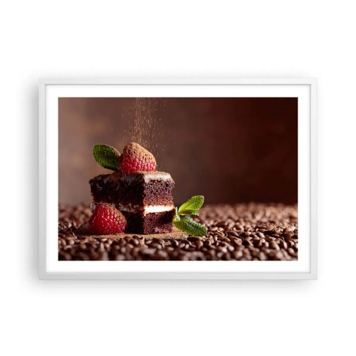 Affisch i vit ram - Livet är ljuvt - 70x50 cm