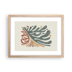 Affisch i ram av ljusek - Flerfärgat blad - 40x30 cm