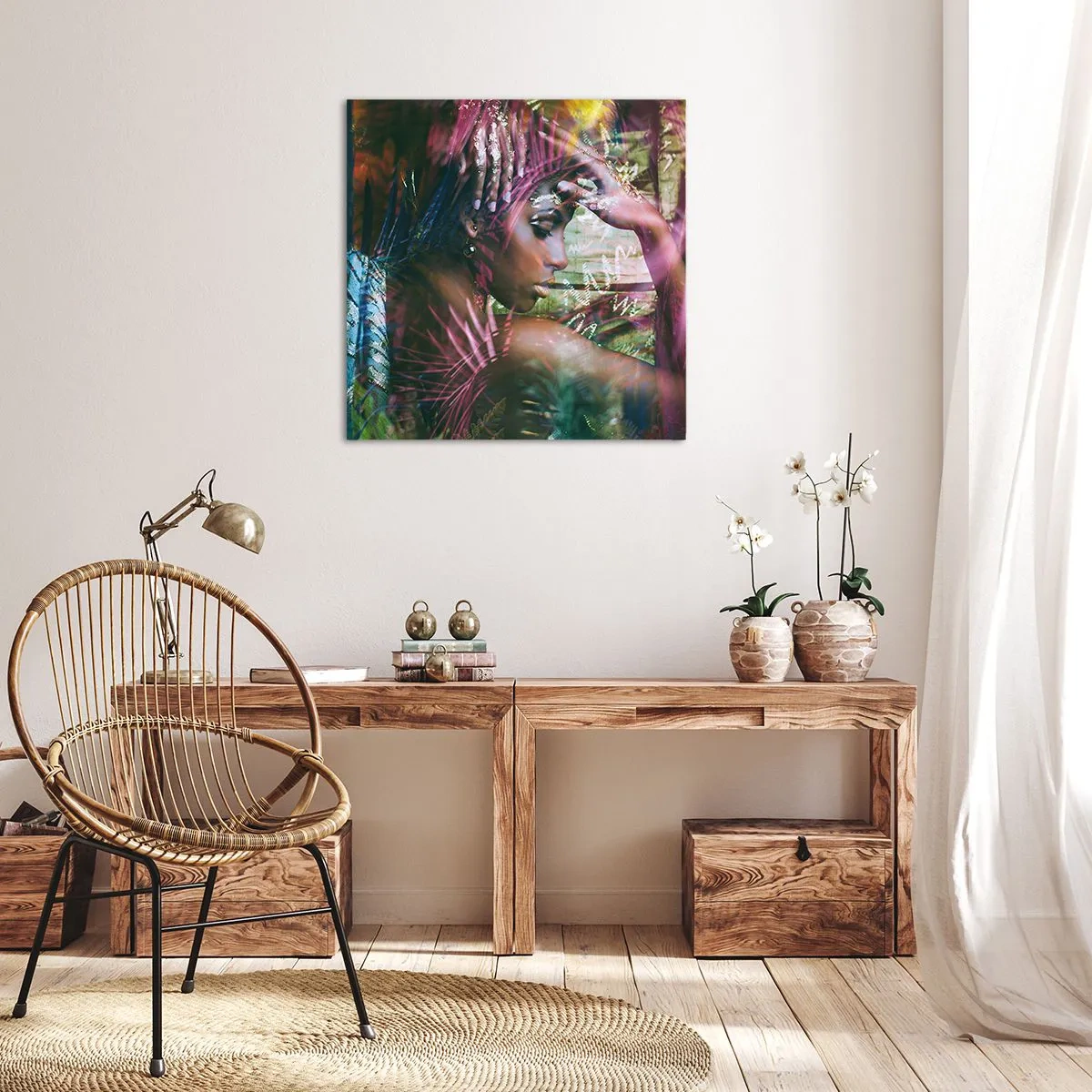 Canvastavla - Bild på duk - Moder Naturen i djungeln - 70x70 cm